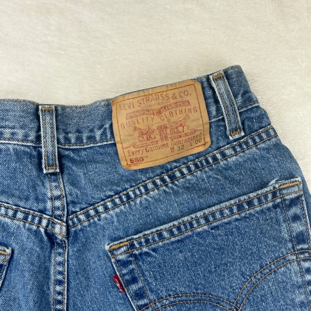 Levi's Jean Shorts Mens 550 Relaxed 32 Blue Denim VTG 90s Vintage Cotton